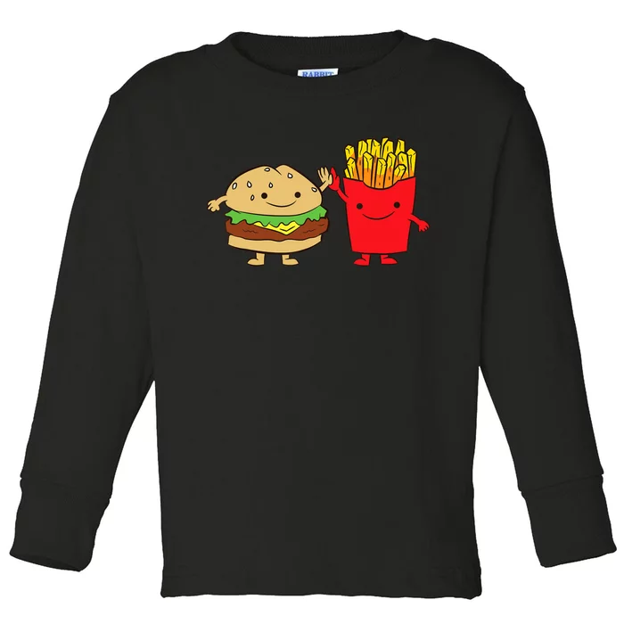 Hamburger Burger Fast Food French Fries Toddler Long Sleeve Shirt