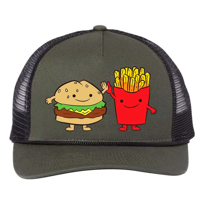 Hamburger Burger Fast Food French Fries Retro Rope Trucker Hat Cap