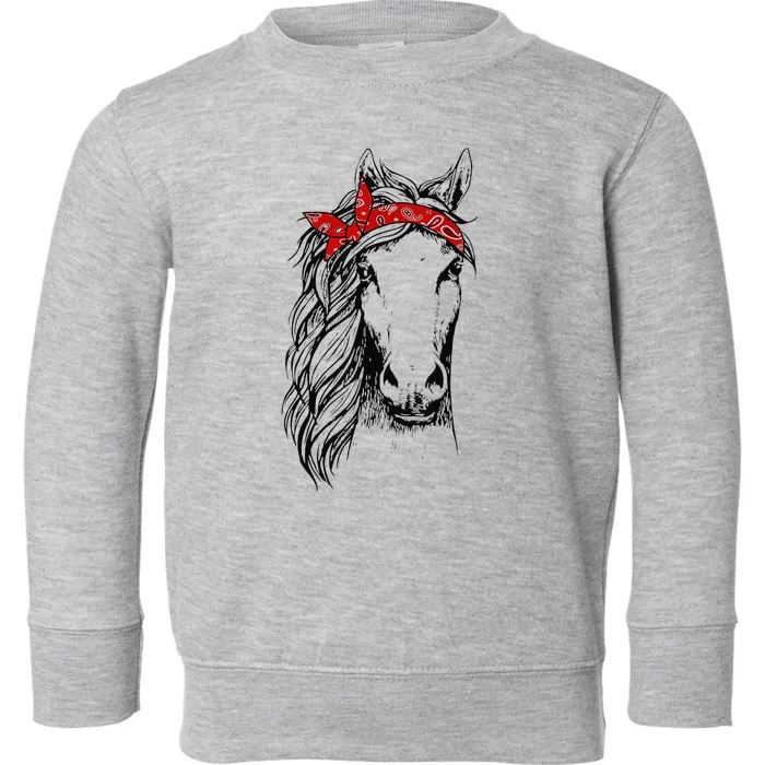 Horse Bandana for Horseback Riding Horse Lover Toddler Sweatshirt