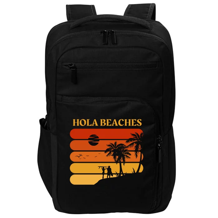 Hola Beaches Funny Beach Vacation Impact Tech Backpack