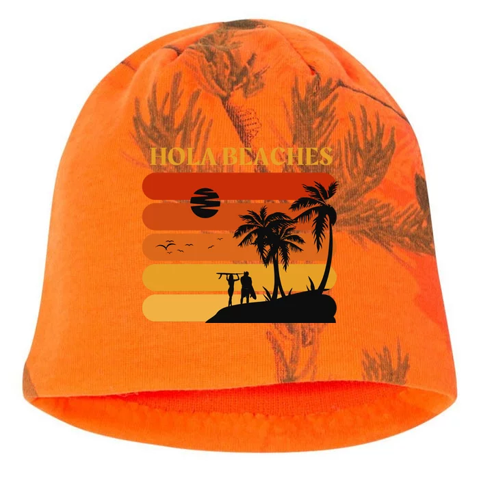 Hola Beaches Funny Beach Vacation Kati - Camo Knit Beanie