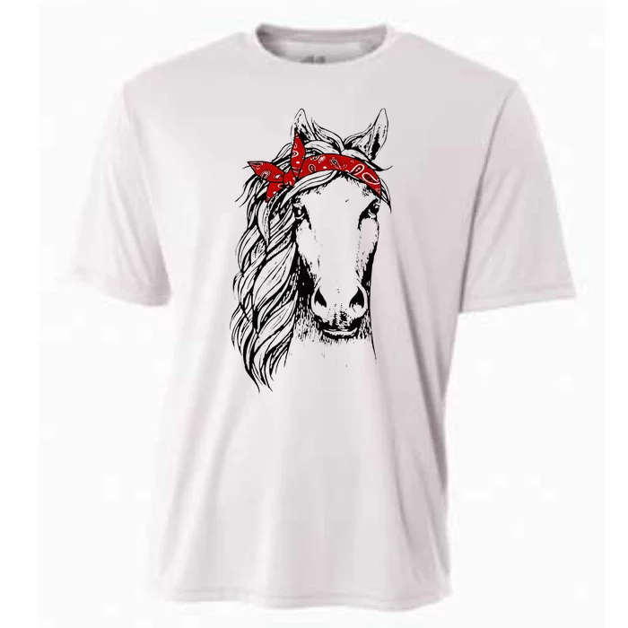 Horse Bandana For Horseback Riding Horse Lover Cooling Performance Crew T-Shirt