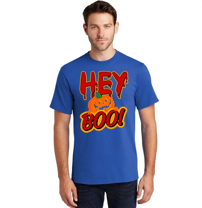 Hey Boo Funny Halloween Pun Ghost Spooky Funny Gift Tall T-Shirt