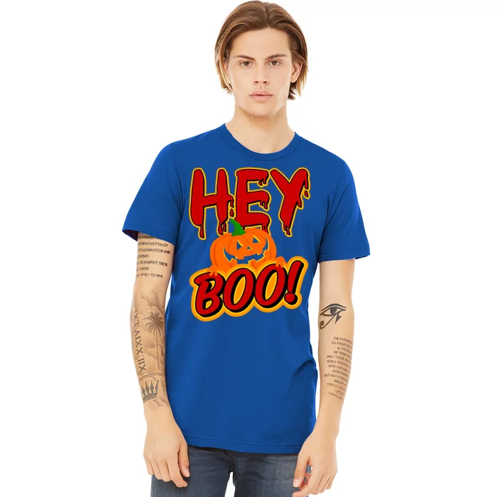 Hey Boo Funny Halloween Pun Ghost Spooky Funny Gift Premium T-Shirt