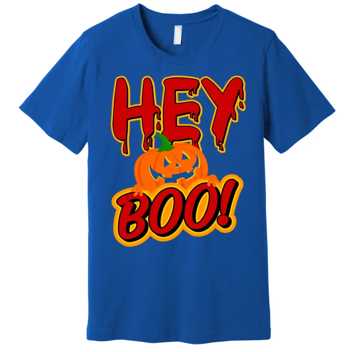 Hey Boo Funny Halloween Pun Ghost Spooky Funny Gift Premium T-Shirt