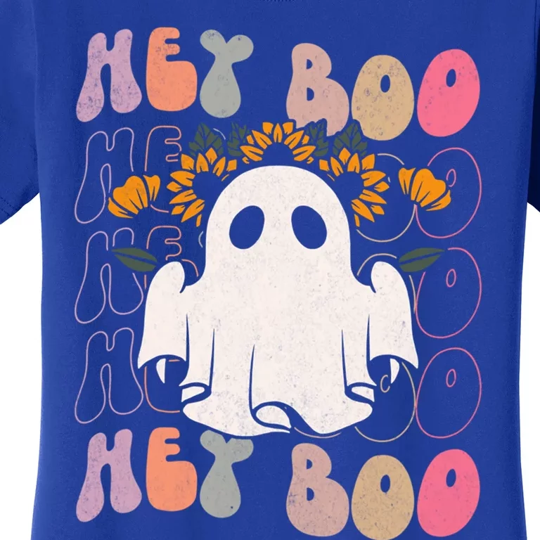 Hey Boo Funny Scary Ghost Halloween Spooky Season Gift Women's T-Shirt