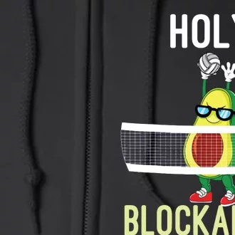 Holy Blockamole Funny Volleyball Block Avocado Teen Girl Full Zip Hoodie