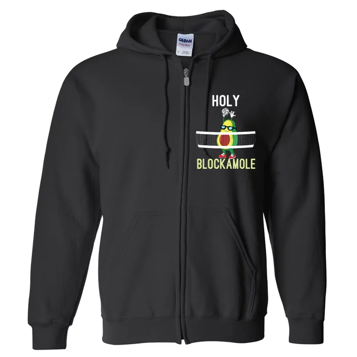 Holy Blockamole Funny Volleyball Block Avocado Teen Girl Full Zip Hoodie