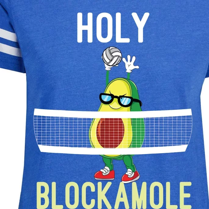 Holy Blockamole Funny Volleyball Block Avocado Teen Girl Enza Ladies Jersey Football T-Shirt