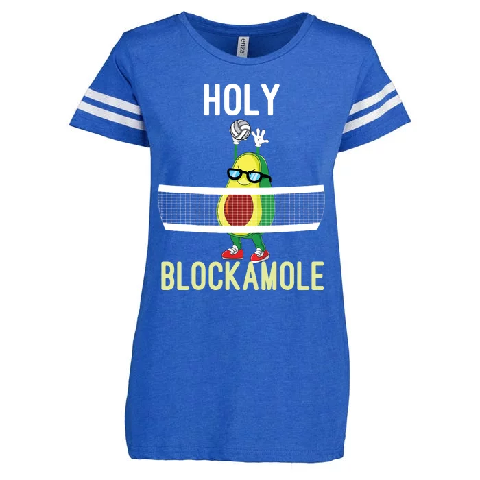 Holy Blockamole Funny Volleyball Block Avocado Teen Girl Enza Ladies Jersey Football T-Shirt