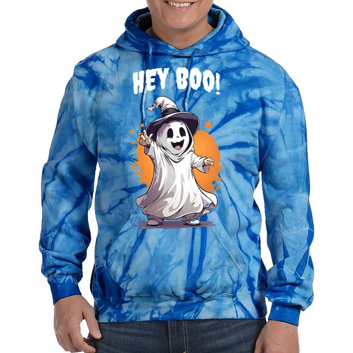 Hey Boo! Funny Halloween Ghost Costume Funny Gift Tie Dye Hoodie