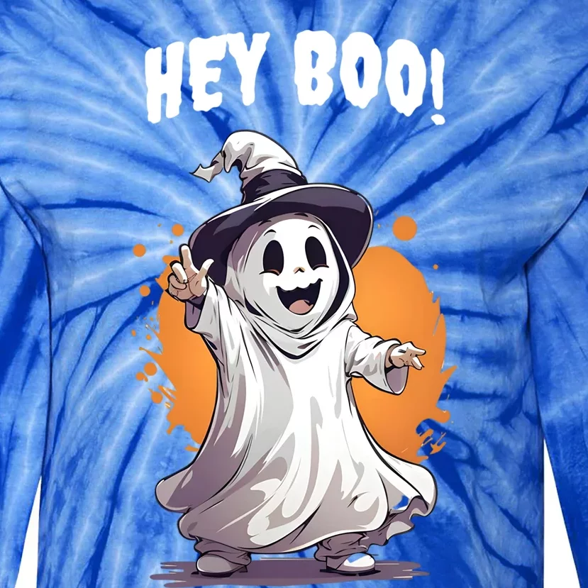 Hey Boo! Funny Halloween Ghost Costume Funny Gift Tie-Dye Long Sleeve Shirt