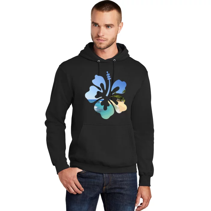 Hibiscus Beach Flower Hoodie