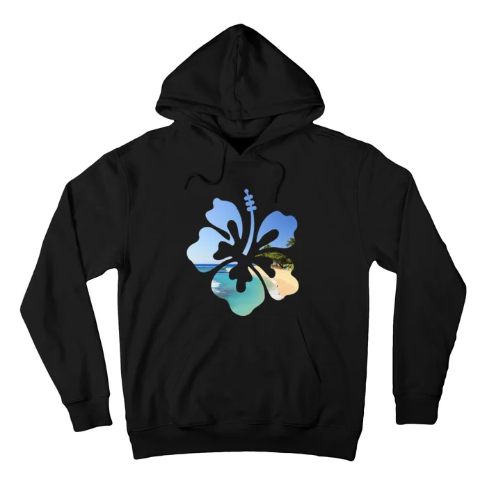 Hibiscus Beach Flower Hoodie