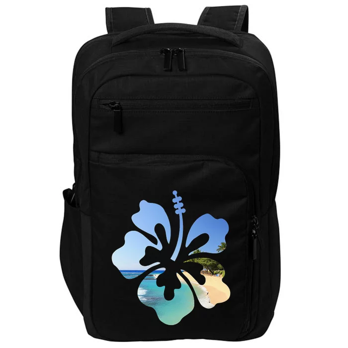 Hibiscus Beach Flower Impact Tech Backpack