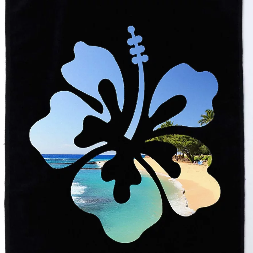 Hibiscus Beach Flower Platinum Collection Golf Towel