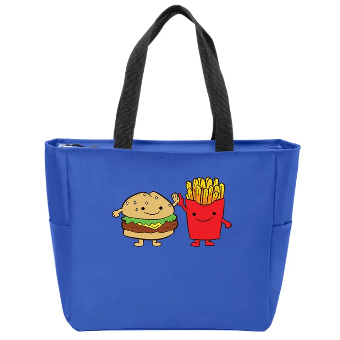 Hamburger Burger Fast Food French Fries Gift Zip Tote Bag