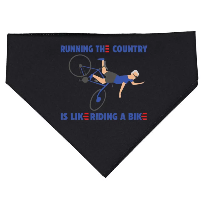 Horrible Biden Falling From Bike USA-Made Doggie Bandana