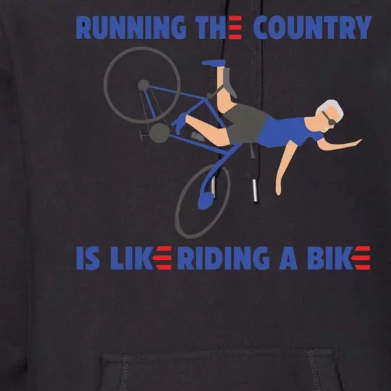 Horrible Biden Falling From Bike Premium Hoodie