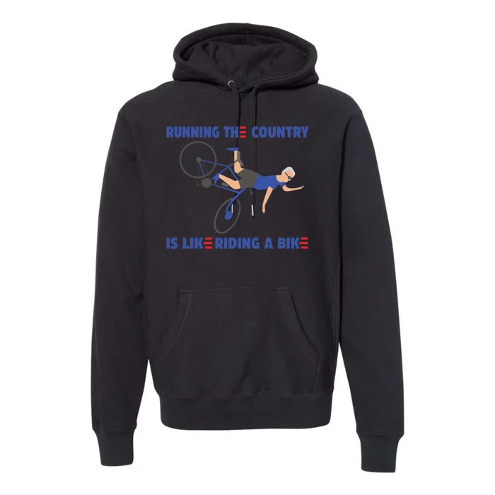 Horrible Biden Falling From Bike Premium Hoodie