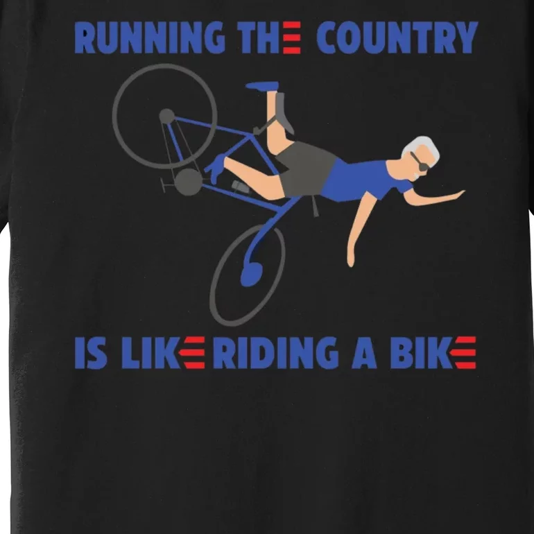 Horrible Biden Falling From Bike Premium T-Shirt