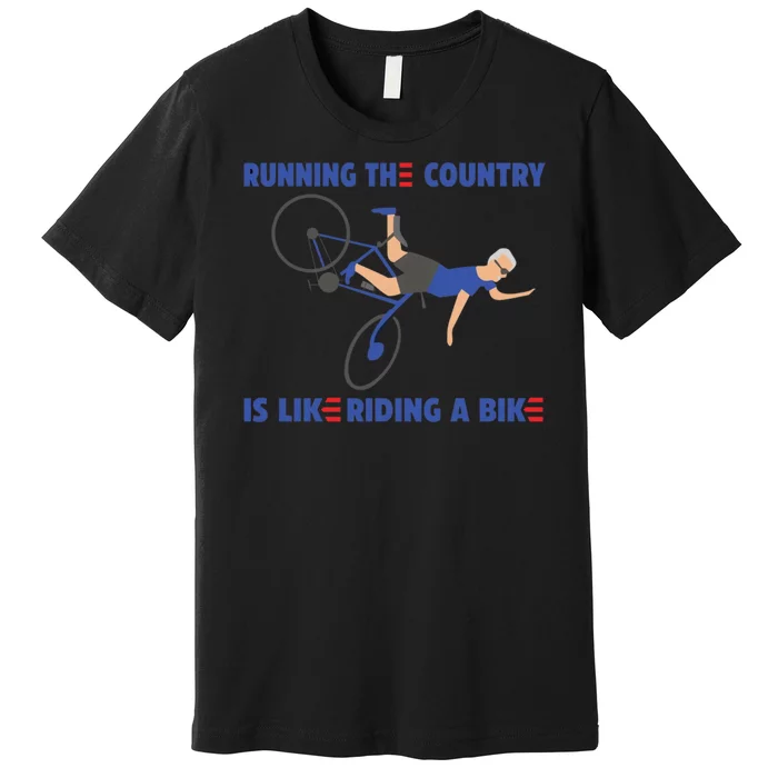 Horrible Biden Falling From Bike Premium T-Shirt