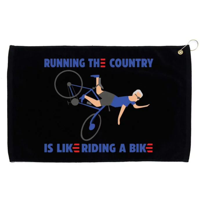 Horrible Biden Falling From Bike Grommeted Golf Towel