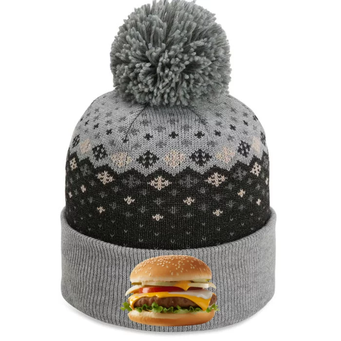 Hamburger Burger Food Day Buns Cheeseburger Grilling Outdoor Cool Gift The Baniff Cuffed Pom Beanie