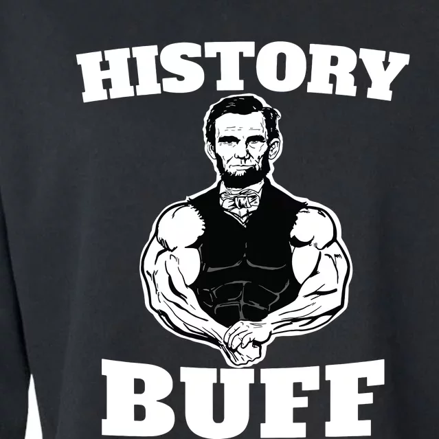 History Buff Funny Abraham Lincoln Weightlifting Cropped Pullover Crew