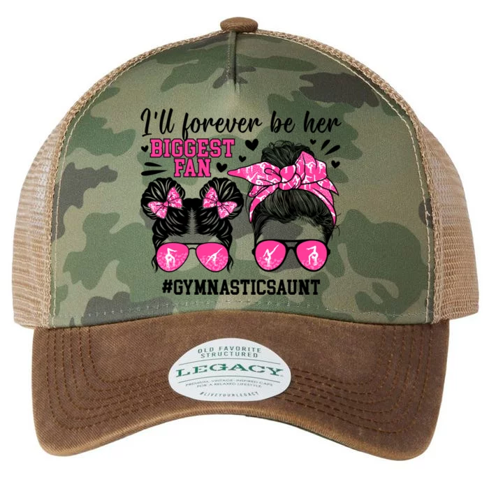 Her Biggest Fan Gymnastics Aunt Of A Gymnast Auntie Cute Gift Legacy Tie Dye Trucker Hat