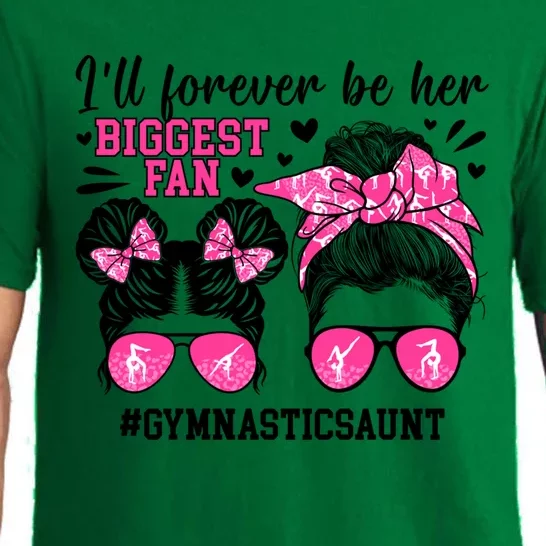 Her Biggest Fan Gymnastics Aunt Of A Gymnast Auntie Cute Gift Pajama Set