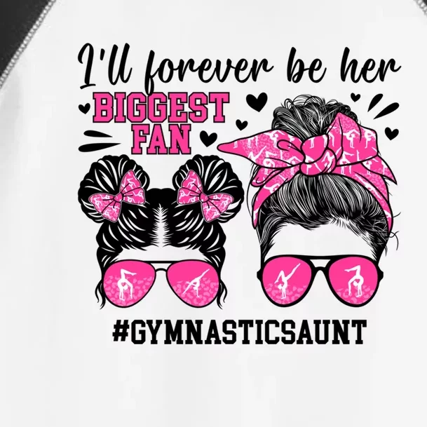 Her Biggest Fan Gymnastics Aunt Of A Gymnast Auntie Cute Gift Toddler Fine Jersey T-Shirt