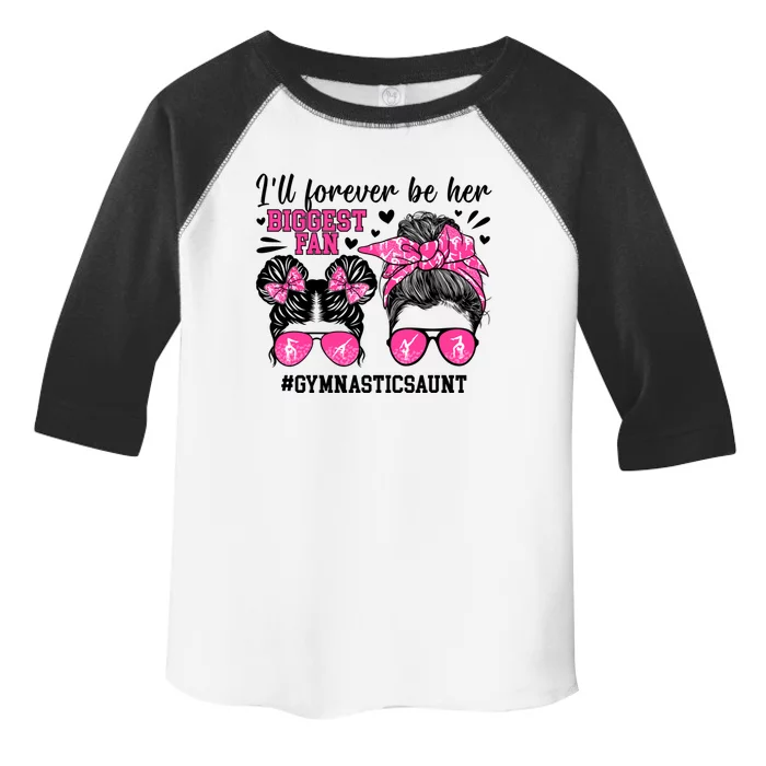 Her Biggest Fan Gymnastics Aunt Of A Gymnast Auntie Cute Gift Toddler Fine Jersey T-Shirt