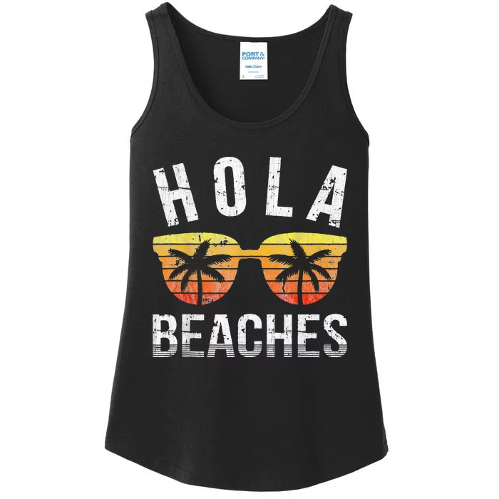 Hola Beaches Funny Beach Vacation Ladies Essential Tank