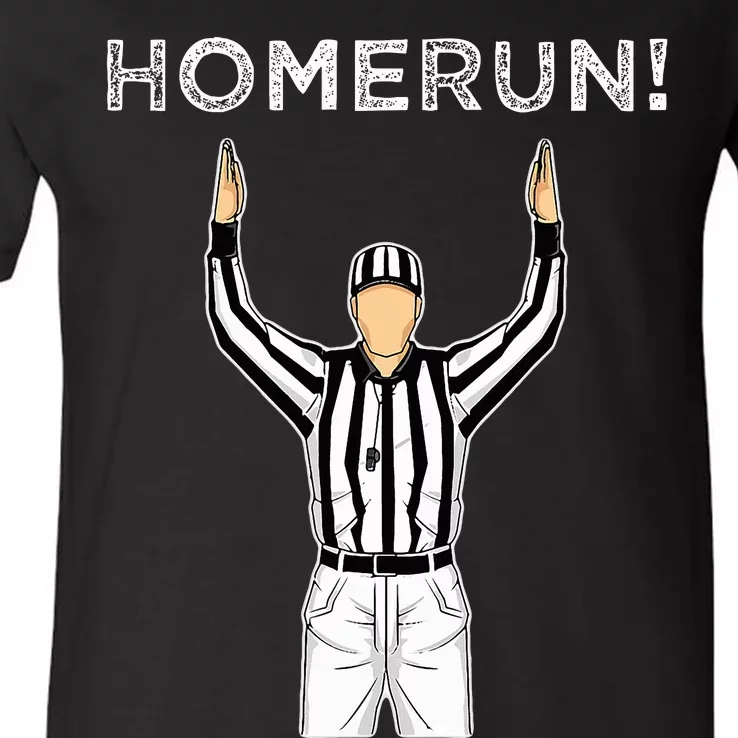 Homerun Baseball Football V-Neck T-Shirt