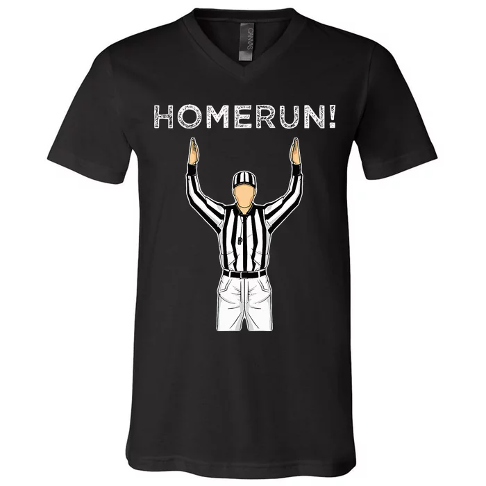 Homerun Baseball Football V-Neck T-Shirt