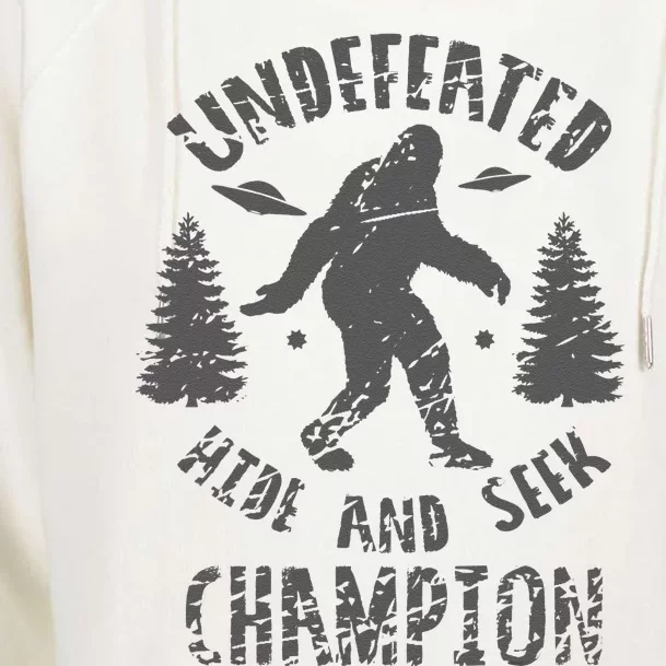 Halloween Bigfoot Funny Undefeated Hide And Seek Champion Womens Funnel Neck Pullover Hood