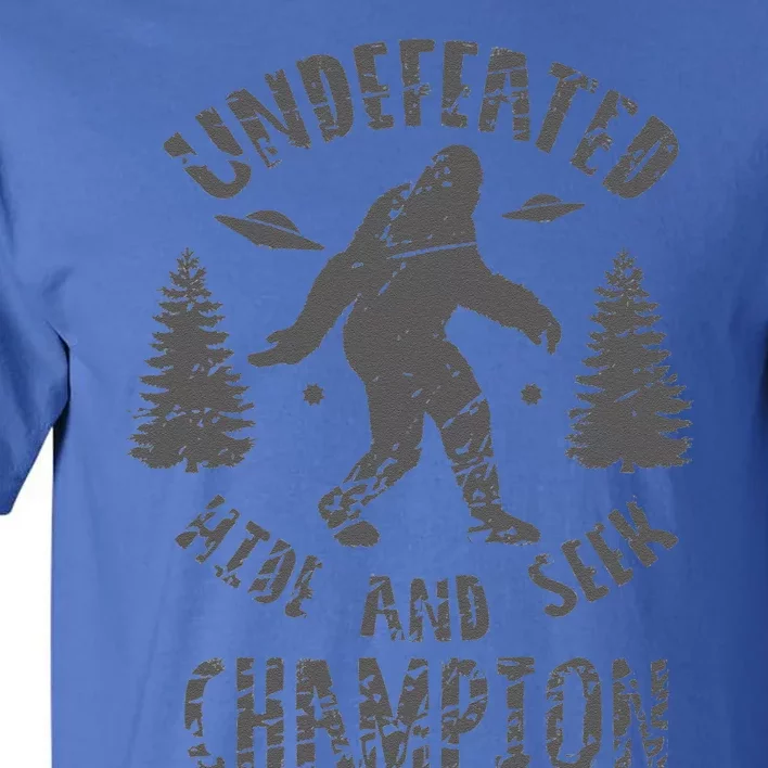 Halloween Bigfoot Funny Undefeated Hide And Seek Champion Tall T-Shirt