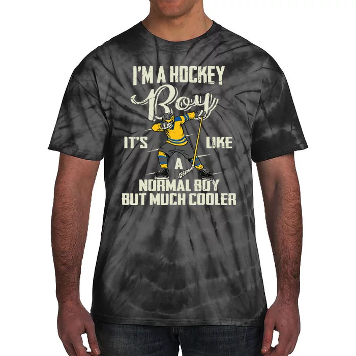 Hockey Boy Funny Dabbing Player Boy BZR Tie-Dye T-Shirt