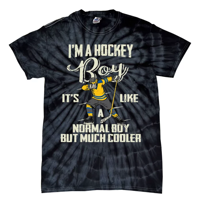 Hockey Boy Funny Dabbing Player Boy BZR Tie-Dye T-Shirt