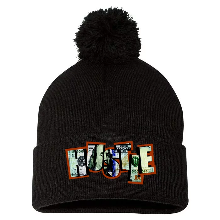 Hustle Ben Franklin Pom Pom 12in Knit Beanie