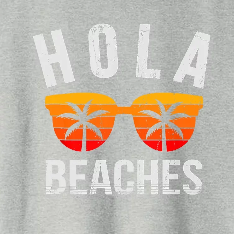 Hola Beaches Funny Beach Vacation Summer Women's Crop Top Tee