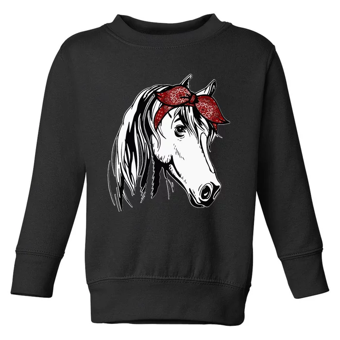 Horse Bandana For Equestrian Horseback Riding Horse Lover Toddler Sweatshirt