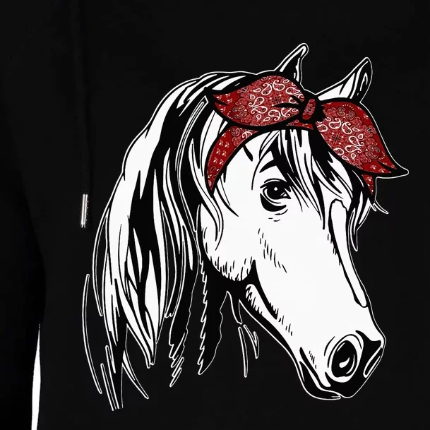 Horse Bandana for Equestrian Horseback Riding Horse Lover Womens Funnel Neck Pullover Hood