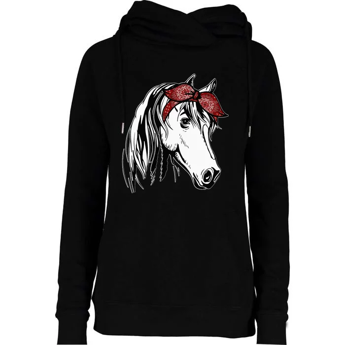 Horse Bandana for Equestrian Horseback Riding Horse Lover Womens Funnel Neck Pullover Hood