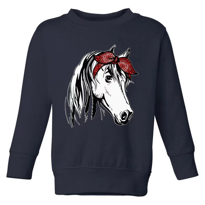 Horse Bandana For Equestrian Horseback Riding Horse Lover Toddler Sweatshirt