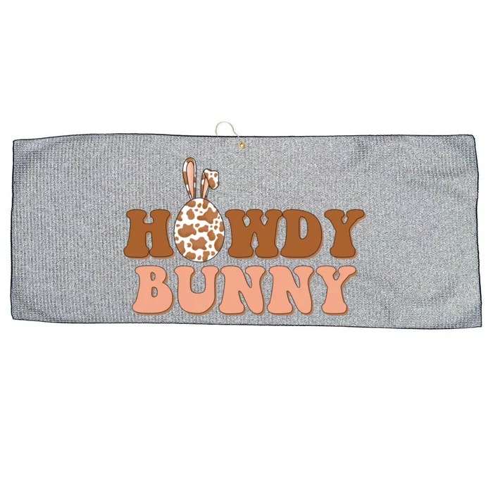 Howdy Bunny Funny Cute Cowboy Cowgirl Easter Large Microfiber Waffle Golf Towel