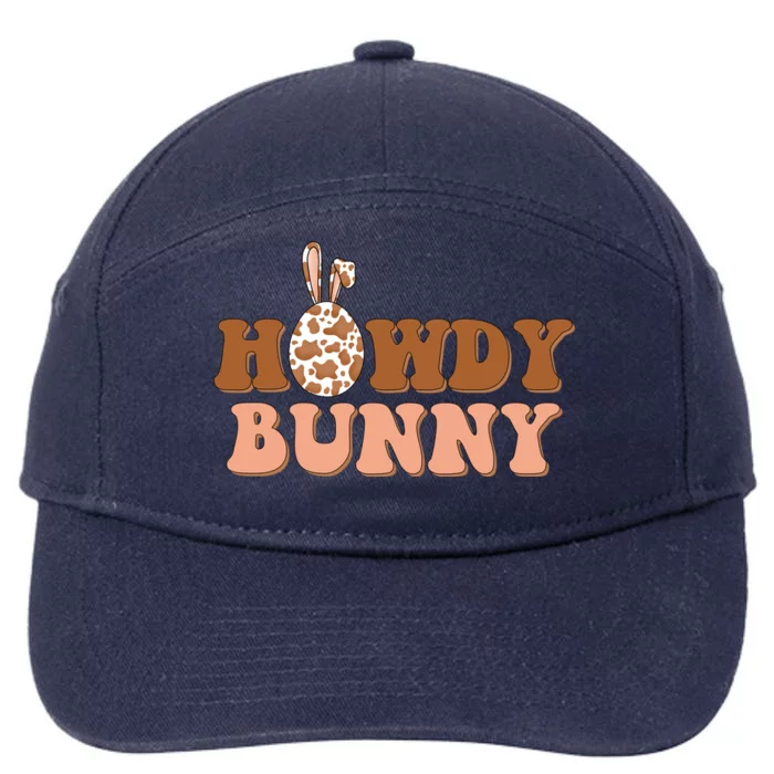 Howdy Bunny Funny Cute Cowboy Cowgirl Easter 7-Panel Snapback Hat