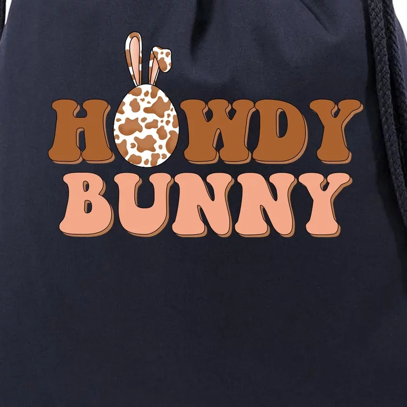 Howdy Bunny Funny Cute Cowboy Cowgirl Easter Drawstring Bag