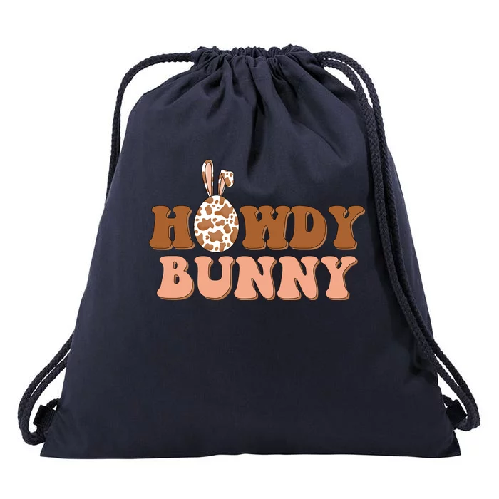 Howdy Bunny Funny Cute Cowboy Cowgirl Easter Drawstring Bag